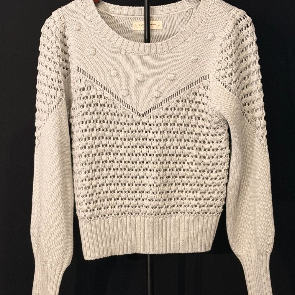 Lucky Brand Los Angeles Long Sleeve Cable Knit Sweater - Gorgeous Gray!